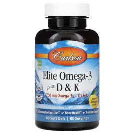 Carlson Elite Omega-3 Plus D & K 60 капсул