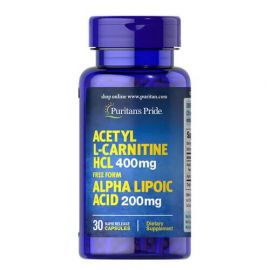 Puritan's Pride Acetyl L-Carnitine 400 mg with Alpha Lipoic Acid 200 mg 30 капс