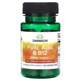 Swanson Folic Acid & B12 30 капсул