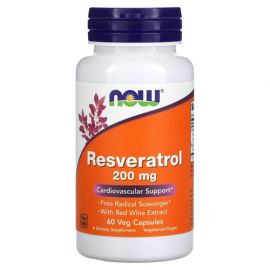 NOW Resveratrol 200 mg 60 Veg капсул