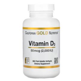 California Gold Nutrition Vitamin D3 2000 IU 360 капсул