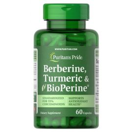 Puritan's Pride Berberine, Turmeric & BioPerine® Black Pepper 60 капсул