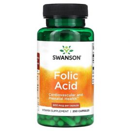 Swanson Folic Acid 800 mcg 250 капсул