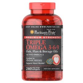 Puritan's Pride Maximum Strength Triple Omega 3-6-9 240 капсул