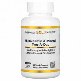 California Gold Nutrition Two-A-Day Multivitamin and Mineral 60 вегетарінських капсул