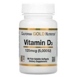 California Gold Nutrition Vitamin D3 5000 IU 90 капсул