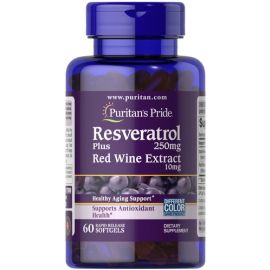 Puritan's Pride Resveratrol 250 mg plus Red Wine Extract 60 капсул