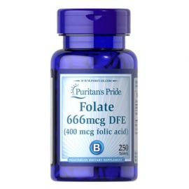 Puritan's Pride Folate 666 mcg DFE (Folic Acid 400 mcg) 250 таб.