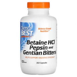 Doctor's Best Betaine HCL Pepsin & Gentian Bitters 360 капсул