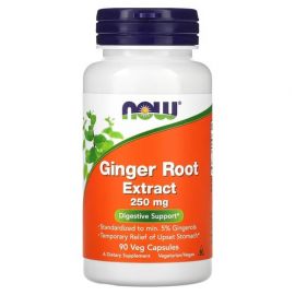 NOW Ginger Root Extract 250mg 90 вегетаріанських капсул