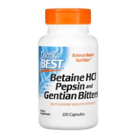 Doctor's Best Betaine - Pepsin & Gentain Bitters 120 капсул