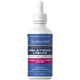 Puritan's Pride Sublingual Melatonin Natural Black Cherry Flavor 1 mg 59 мл, Вишня