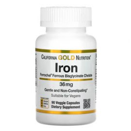 California Gold Nutrition Ferrochel Iron (Bisglycinate) 90 капсул