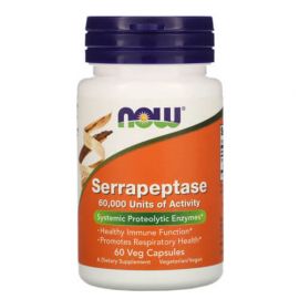 NOW Serrapeptase 60 рослинних капсул