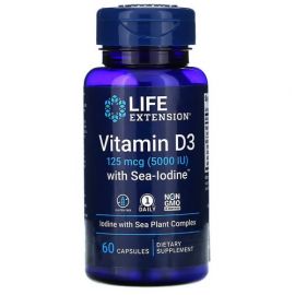 Life Extension Vitamin D3 with Sea-Iodine 5,000 IU 60 капсул