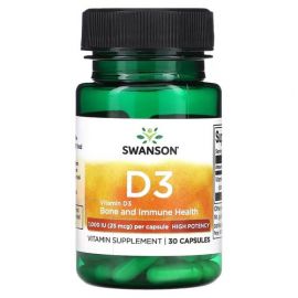 Swanson Vitamin D3 1,000 IU 30 капсул