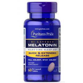 Puritan's Pride Melatonin Bi-Layered 5 mg 60 таблеток