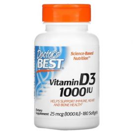 Doctor's Best Vitamin D3 25 mcg (1,000 IU) 180 капсул