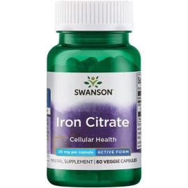 Swanson Iron Citrate 25 mg 60 капсул