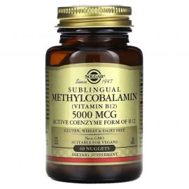 Solgar Sublingual Methylcobalamin (Vitamin B12) 5,000 mcg 60 мікро-таблеток