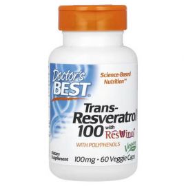 Doctor's Best Trans-Resveratrol 100 with ResVinol 60 капсул