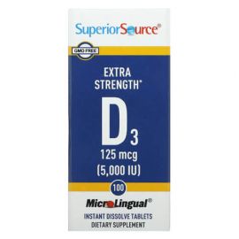 Superior Source Extra Strength D3 5000 IU 100 смоктальних таблеток