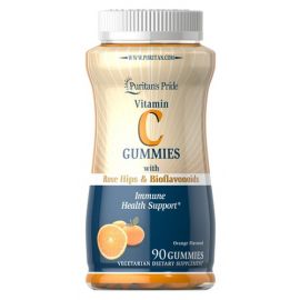 Puritan's Pride Vitamin C Gummies with Rose Hips & Bioflavonoids 90 жувальних цукерок