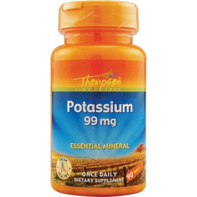 Thompson Калий в виде аминокислотного соединения, 99 мг, 90 таблеток на 30 дней приема. До 07/2027