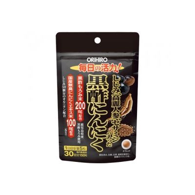 Orihiro черный уксус Moromi, чеснок, шидзими, женьшень, сезамин, орнитин 150 таб на 30 дней. До 07/2026