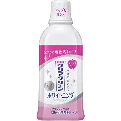Kao Clear Clean Whitening Dental Rinse Apple Mint ополаскиватель отбеливающий даже смолу табака 600 мл