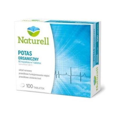 Naturell калия глюконат, 320 мг калия в 4 таблетках, 100 таблеток на 25 дней приема. До 07/2026