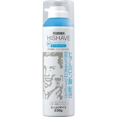 Feather Hi Shave Moist Lime Foam пена для бритья с глицирризиновой и гиалуроновой кислотой, аромат лайма 230 г