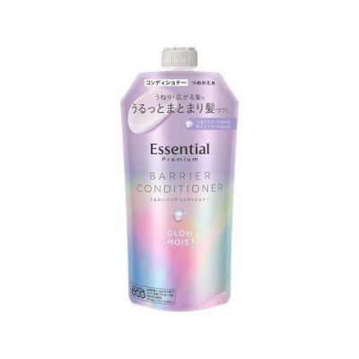 Kao Essential Premium Moisture Barrier Conditioner Glow & Moist Кондиционер для вьющихся волос, рефил, 340 мл