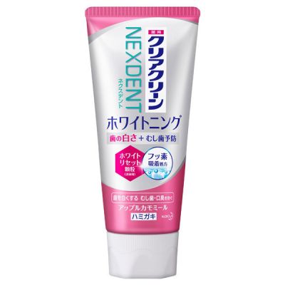 KAO Clear Clean Nexdent Whitening Отбеливающая зубная паста комплексного действия, яблоко-ромашка, 120 г