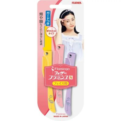 Feather Flamingo S Женская бритва для лица, 3 шт
