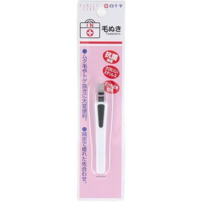 Hakujuji Family Care Пинцет для бровей с широким кончиком и пластиковой ручкой