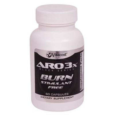Vitacost ARO 3X BURN Black Series Растительный жиросжигатель без стимуляторов, 60 капсул на 30 дн. До 08/2026