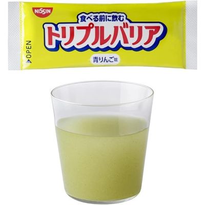 Nissin Foods Triple Barrier Psyllium Напиток из шелухи семян подорожника, вкус яблока, 1 пакетик х7г. До 02/27