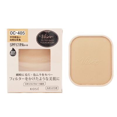 Kose Visee Riche Filter Skin Foundation SPF17 PA++ Пудровая тональная основа, сменный блок, ОС-405, 10 г