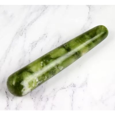 Dongguan Массажная палочка из натурального минерального камня для лица, 110 мм, нефрит