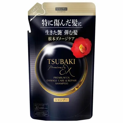 Восстанавливающий шампунь для поврежденных волос Shiseido Tsubaki Premium EX Intensive Repair с маслом камелии, запаска, 300 мл