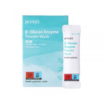 PETITFEE Beta-Glucan Enzyme Powder Wash Энзимная пудра для умывания с бета-глюканом, 1г х 20 шт. До 10/2027