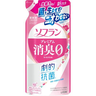 LION Soflan Premium Кондиционер для белья, цветочный аромат, пополнение 380 мл