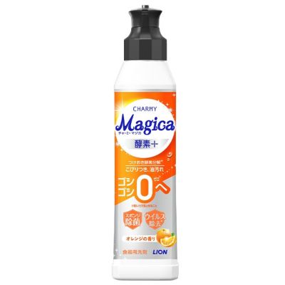 LION Charmy Magica Enzyme+ Средство для мытья посуды с ферментами, аромат апельсина, 220 мл