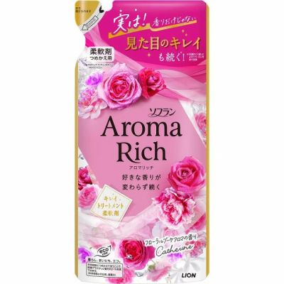 LION Soflan Aroma Rich Catherine Парфюмированный кондиционер для белья, аромат цветов и фруктов, пополнение 380 мл