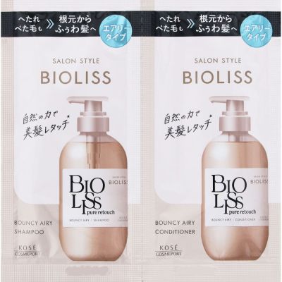 KOSE SS Bioliss Pure Touch Petafuwa Shampoo & Hair Conditioner Trial Set Пробный набор шампунь и кондиционер, 10 мл + 10 мл