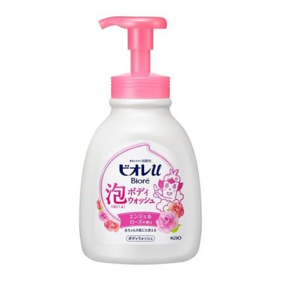 Kao Biore U Foaming Body Wash Angel Rose Гель-пенка для душа для детей и взрослых, 600 мл