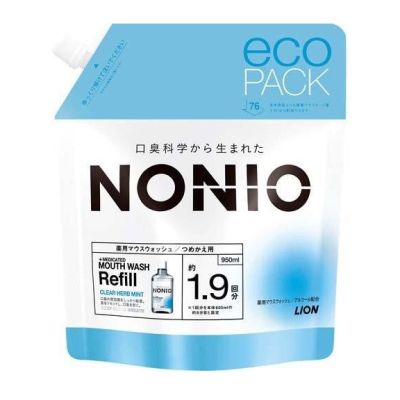 Lion NONIO Clear Herb Mint Ополаскиватель для ротовой полости, травяная мята, пополнение 950 мл