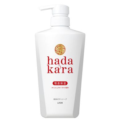 LION Hadakara Жидкое мыло для тела, удерживает влагу на коже, цветочный аромат, 500 мл