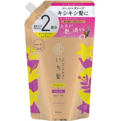 Kracie Ichikami Damage Repair & Color Care Shampoo Восстанавливающий шампунь для поврежденных волос, пополнения 660 мл